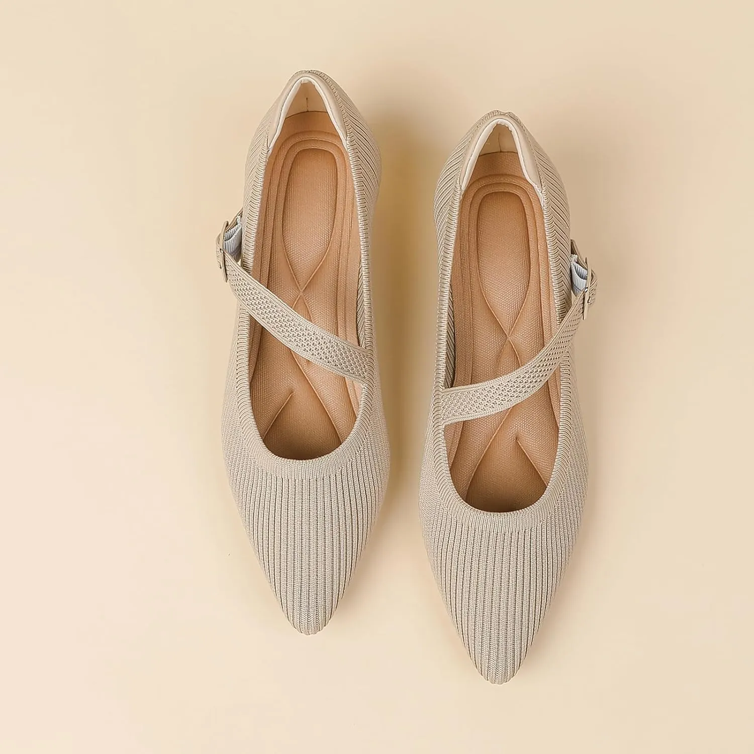 Women’s Pumps Chunky Knit Low Block Heel Closed Toe Comfortable Dress Pumps Knit Shoes Wedding Shoes, Model XTZ 6045-4