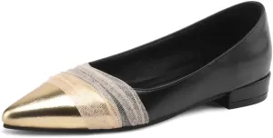 Women's Sweet Tulle Mesh Strap Cap Pointed Closed Toe Flats Pull-On Chunky Low Block Heeled Classic Work Office Church Concise Casual Comfort Dress Business Party Shopping Shoes