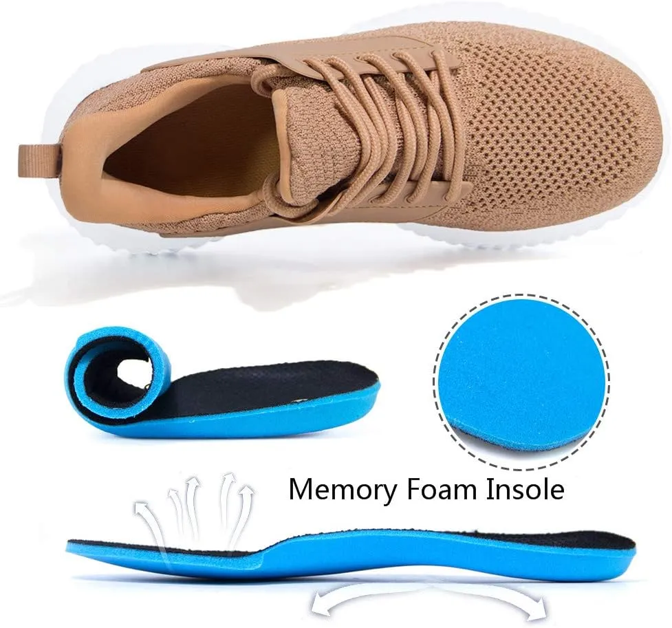 Womens Walking Shoes - Slip On Tennis Running Shoes Memory Foam Lightweight Work Sneakers for Indoor Outdoor Gym
