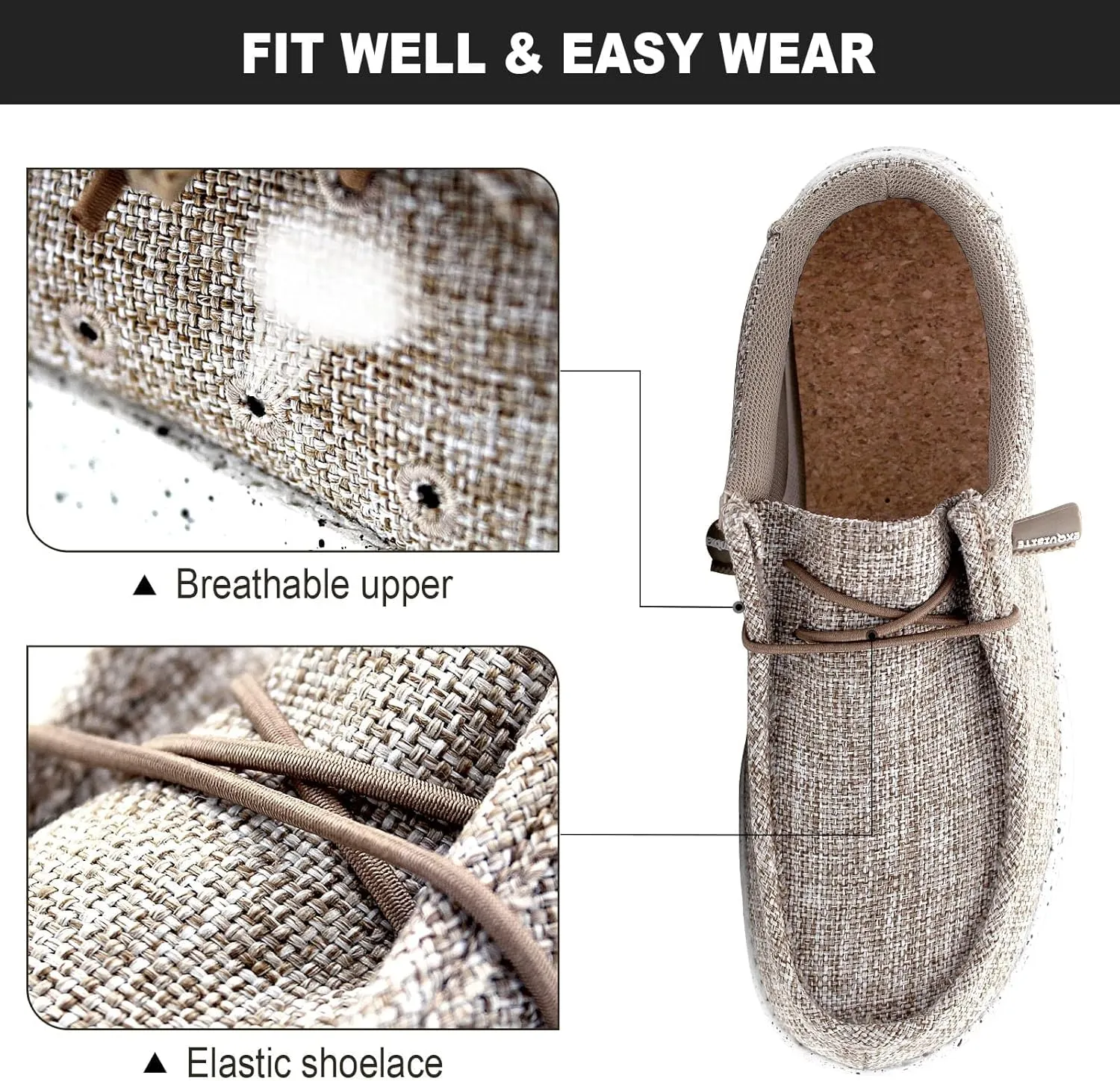 YONGJIA Men's Wally Lace Up Loafers Canvas Slip-on Comfortable Light-Weight Walking Driving Shoes