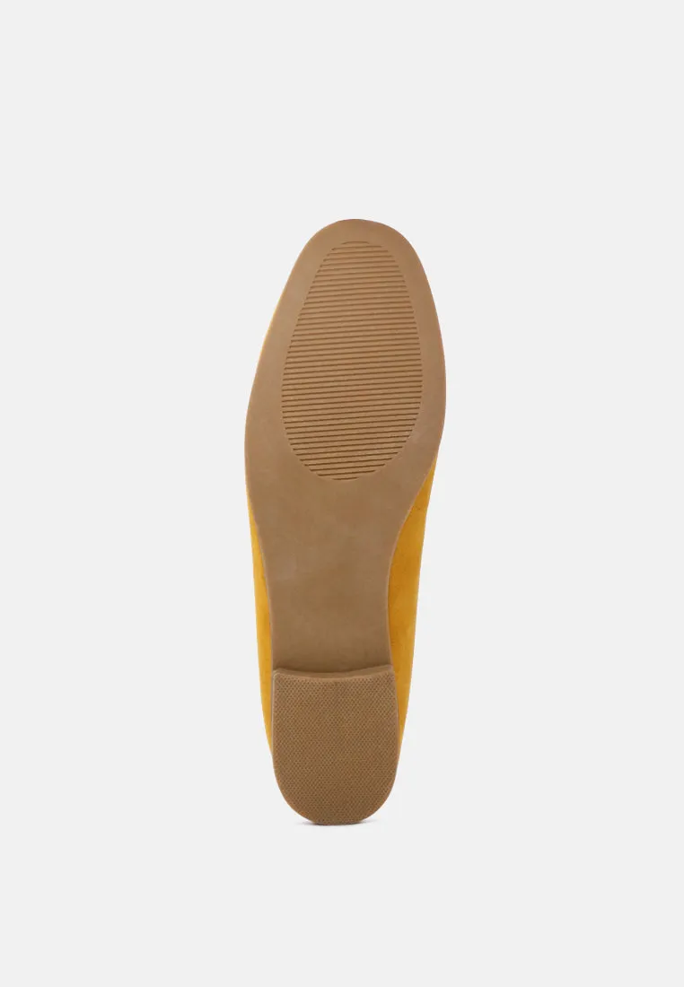 Zaara Solid Faux Suede Loafers By Ruw