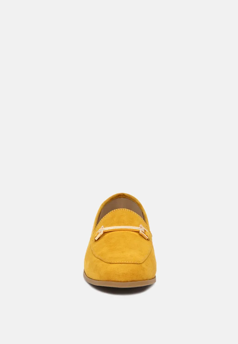 Zaara Solid Faux Suede Loafers By Ruw