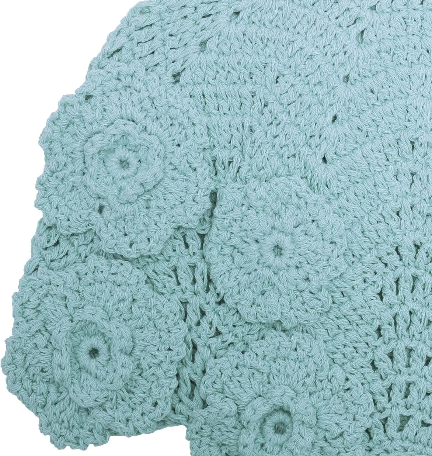ZLYC Women Cotton Crochet Skull Cap Handmade Knit Cutout Floral Beanie Hat