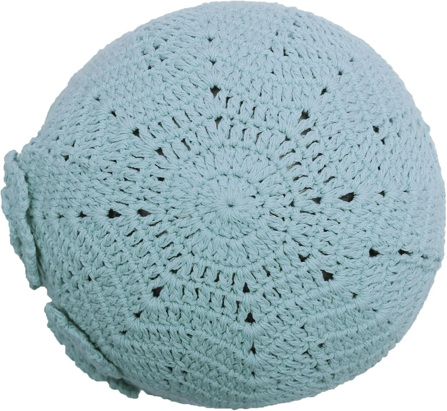 ZLYC Women Cotton Crochet Skull Cap Handmade Knit Cutout Floral Beanie Hat